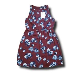 𝅺Stitch Fix | 41 Hawthorn Eden A Line Keyhole Burgundy Floral Dress Sz Small‎